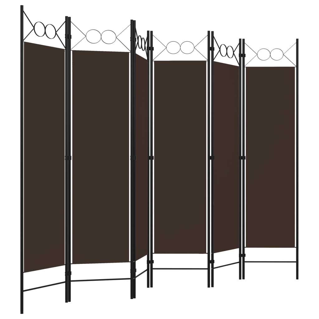 vidaXL Paravan de cameră cu 6 panouri, maro, 240 x 180 cm vidaXL Paravan de cameră cu 6 panouri, maro, 240 x 180 cm