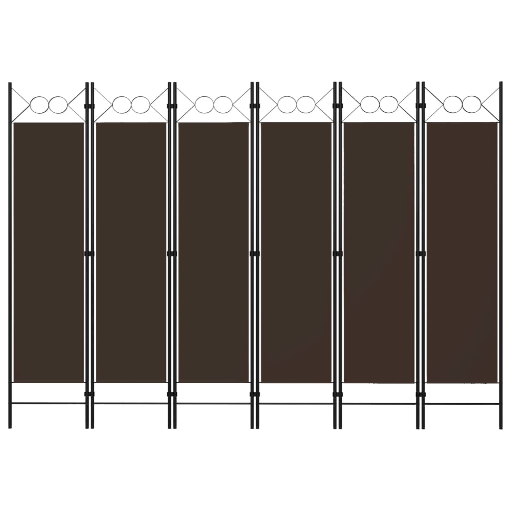 vidaXL Paravan de cameră cu 6 panouri, maro, 240 x 180 cm vidaXL Paravan de cameră cu 6 panouri, maro, 240 x 180 cm