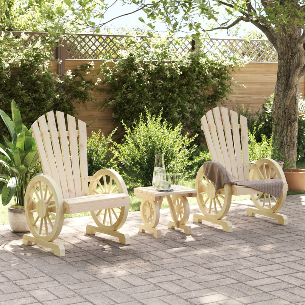 vidaXL Set mobilier de grădină, 3 piese, lemn masiv de brad vidaXL Set mobilier de grădină, 3 piese, lemn masiv de brad