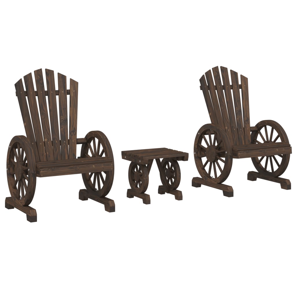 vidaXL Set mobilier de grădină, 3 piese, lemn masiv de brad vidaXL Set mobilier de grădină, 3 piese, lemn masiv de brad
