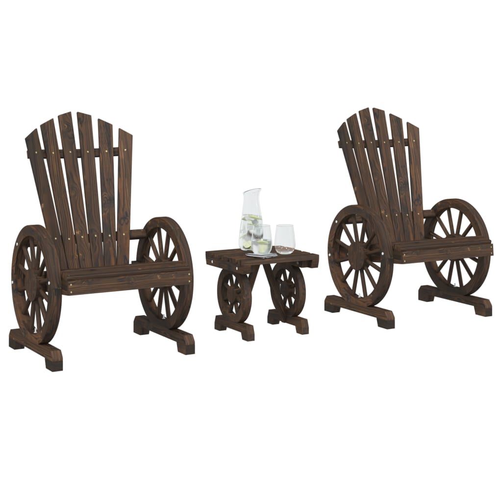 vidaXL Set mobilier de grădină, 3 piese, lemn masiv de brad vidaXL Set mobilier de grădină, 3 piese, lemn masiv de brad