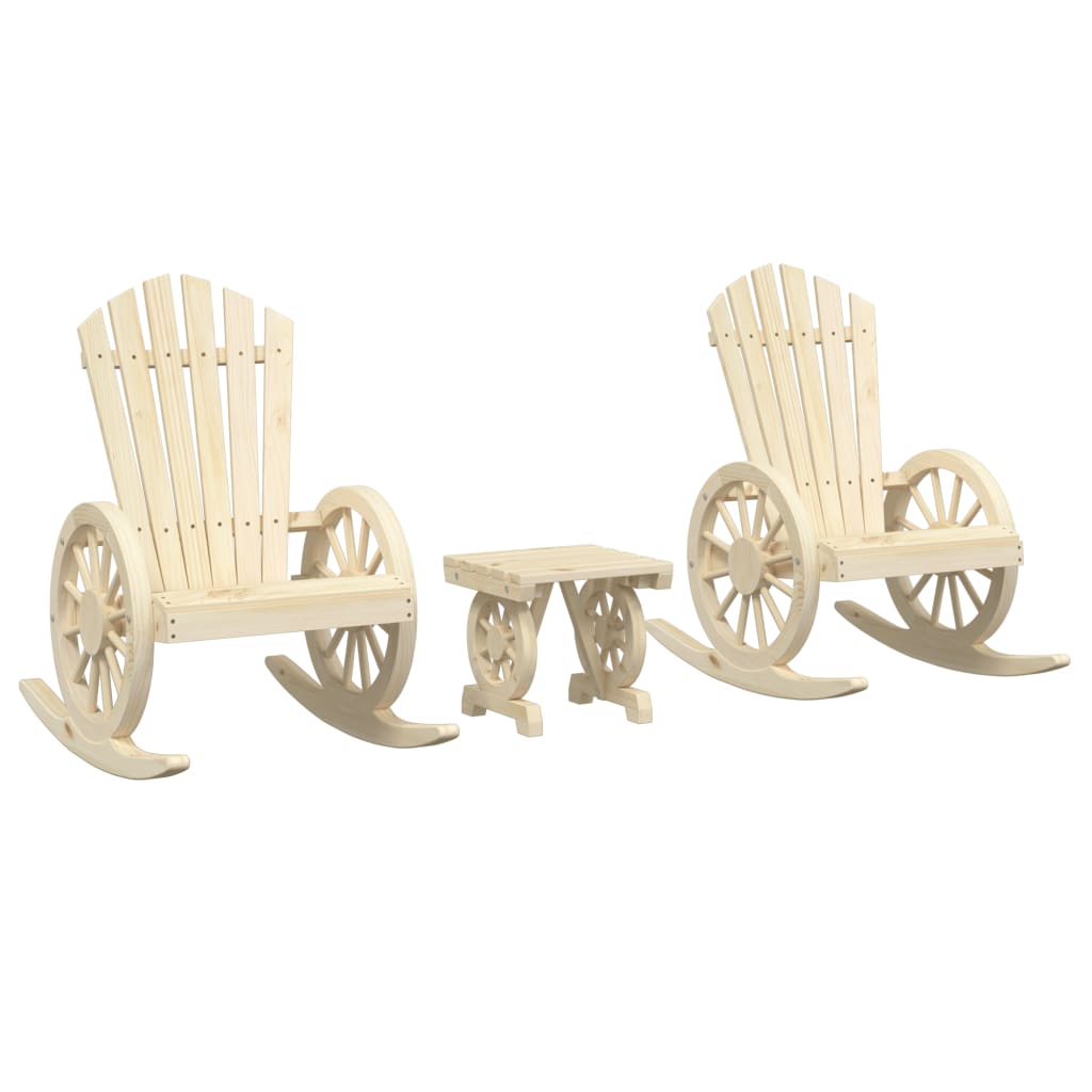 vidaXL Set mobilier de grădină, 3 piese, lemn masiv de brad vidaXL Set mobilier de grădină, 3 piese, lemn masiv de brad