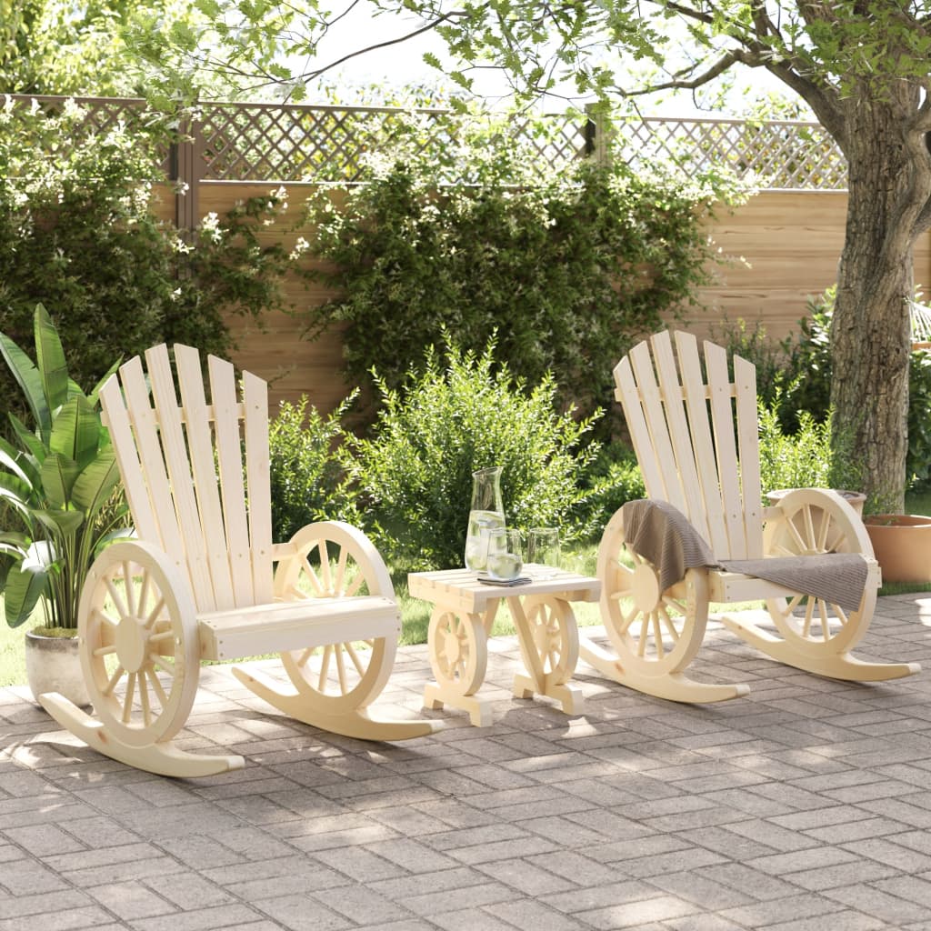 vidaXL Set mobilier de grădină, 3 piese, lemn masiv de brad vidaXL Set mobilier de grădină, 3 piese, lemn masiv de brad
