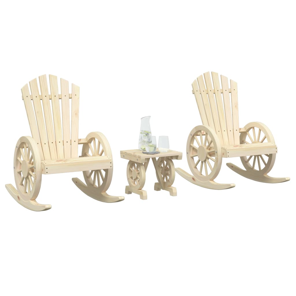 vidaXL Set mobilier de grădină, 3 piese, lemn masiv de brad vidaXL Set mobilier de grădină, 3 piese, lemn masiv de brad