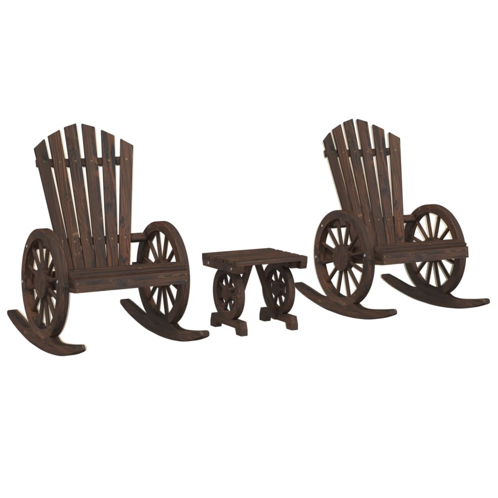 vidaXL Set mobilier de grădină, 3 piese, lemn masiv de brad vidaXL Set mobilier de grădină, 3 piese, lemn masiv de brad