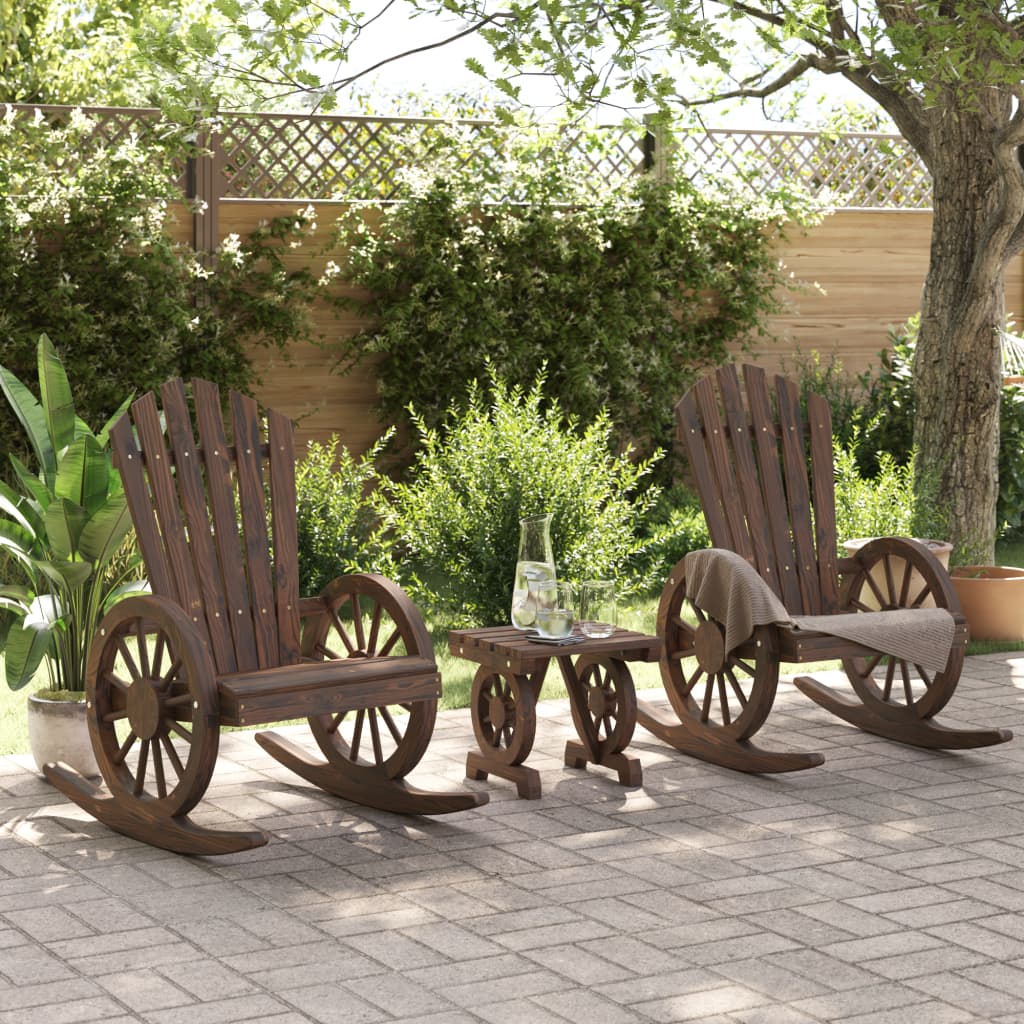 vidaXL Set mobilier de grădină, 3 piese, lemn masiv de brad vidaXL Set mobilier de grădină, 3 piese, lemn masiv de brad