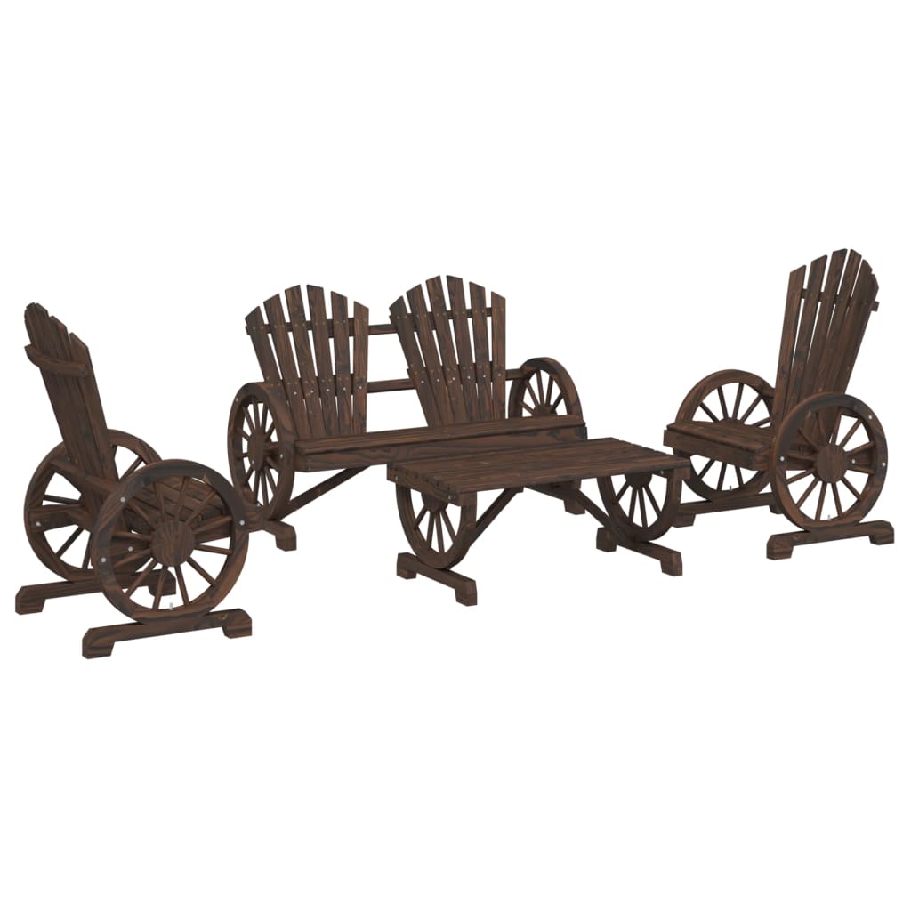 vidaXL Set mobilier de grădină, 4 piese, lemn masiv de brad vidaXL Set mobilier de grădină, 4 piese, lemn masiv de brad