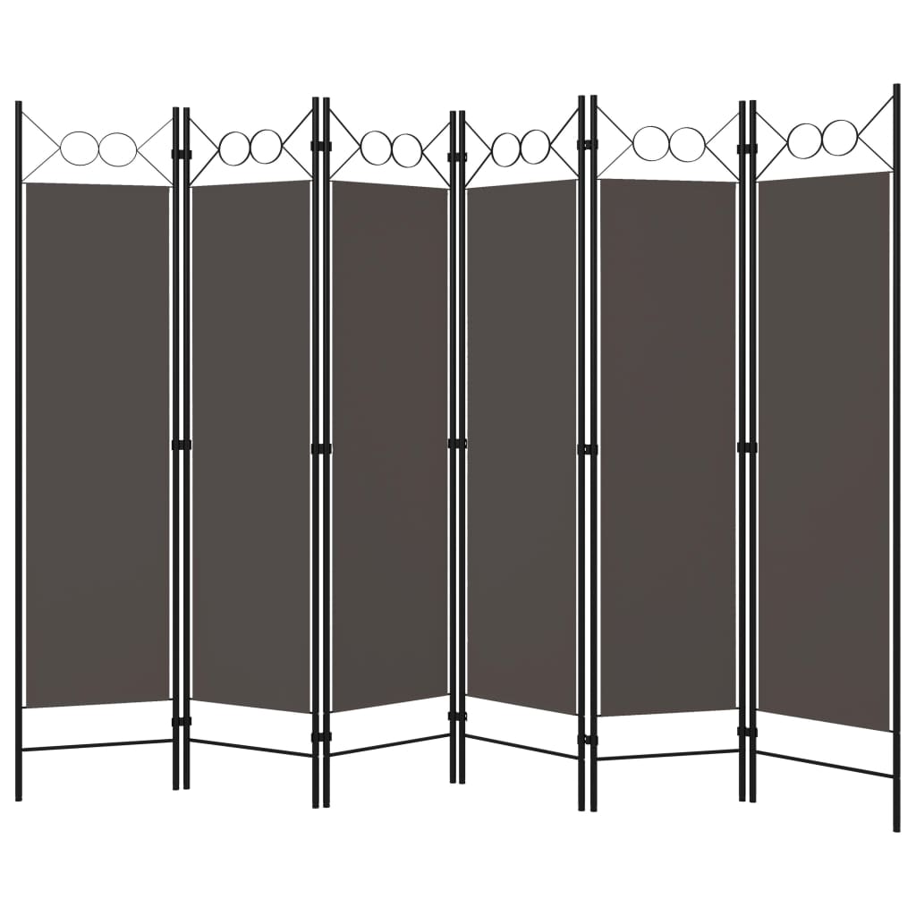 vidaXL Paravan de cameră cu 6 panouri, antracit, 240 x 180 cm