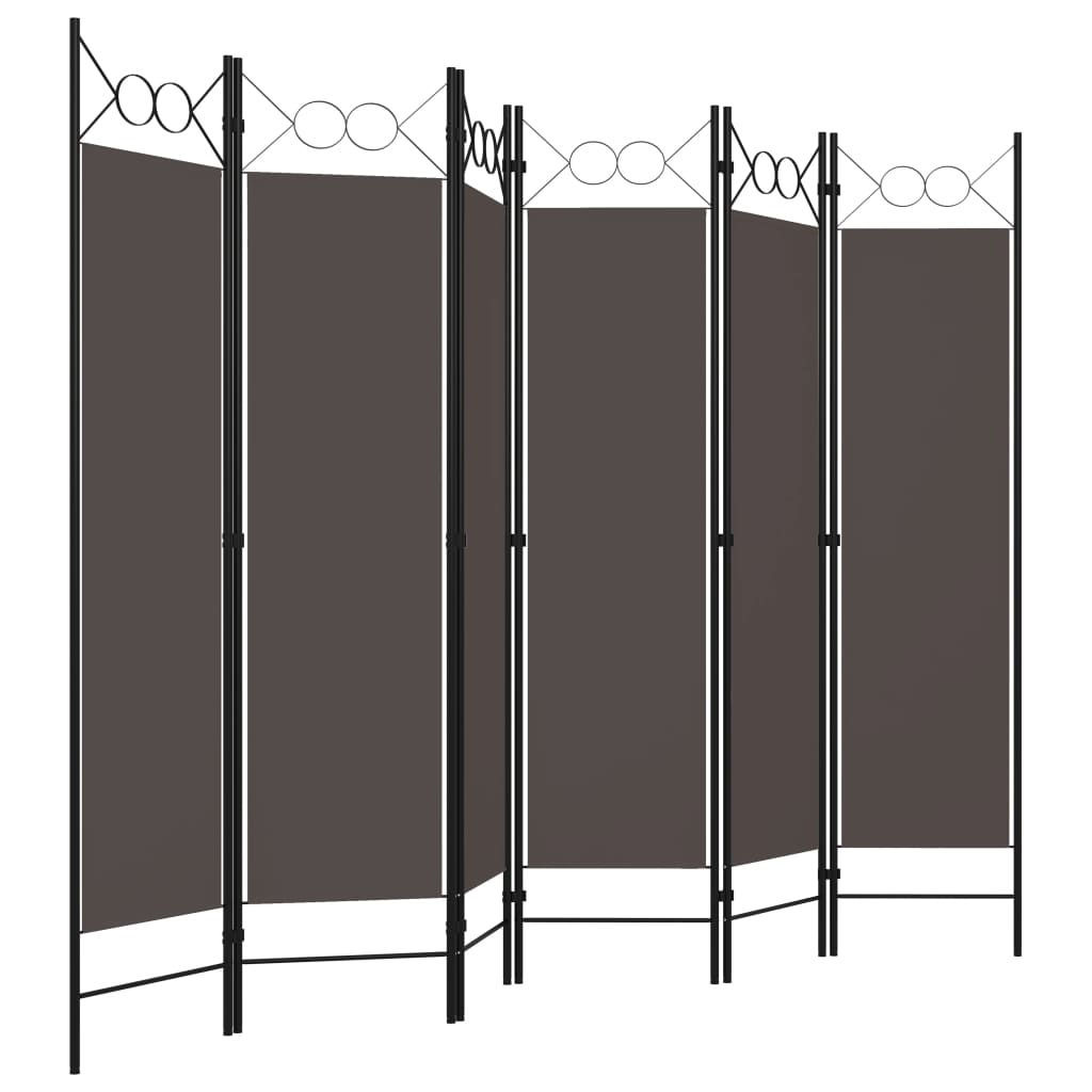 vidaXL Paravan de cameră cu 6 panouri, antracit, 240 x 180 cm