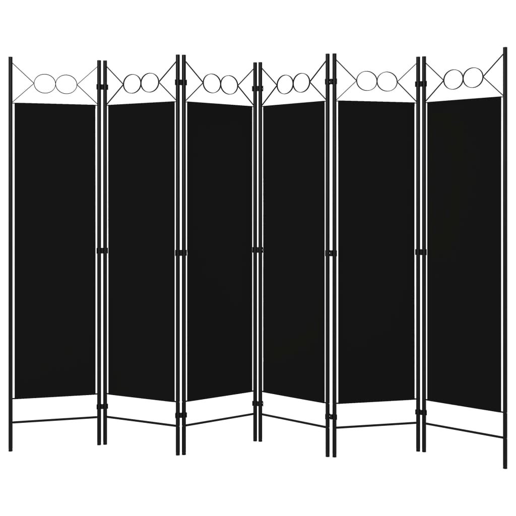 vidaXL Paravan de cameră cu 6 panouri, negru, 240 x 180 cm vidaXL Paravan de cameră cu 6 panouri, negru, 240 x 180 cm
