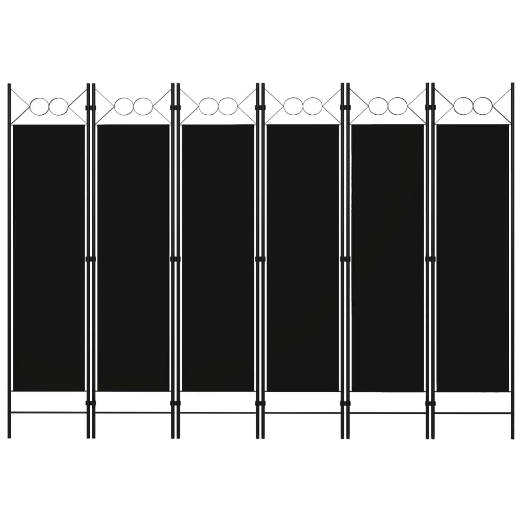 vidaXL Paravan de cameră cu 6 panouri, negru, 240 x 180 cm vidaXL Paravan de cameră cu 6 panouri, negru, 240 x 180 cm