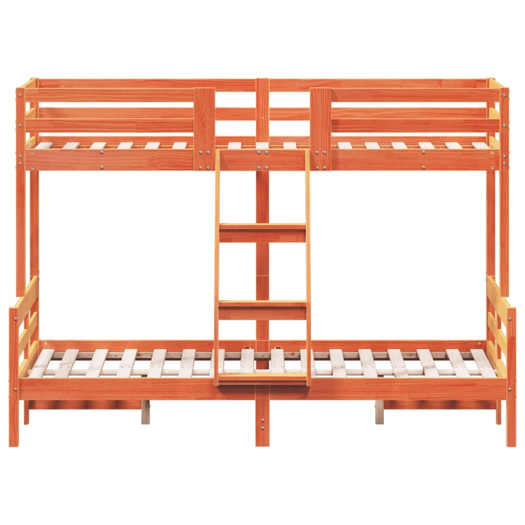 vidaXL Pat supraetajat 80x200/120x200 cm maro ceruit lemn masiv de pin vidaXL Pat supraetajat 80x200/120x200 cm maro ceruit lemn masiv de pin