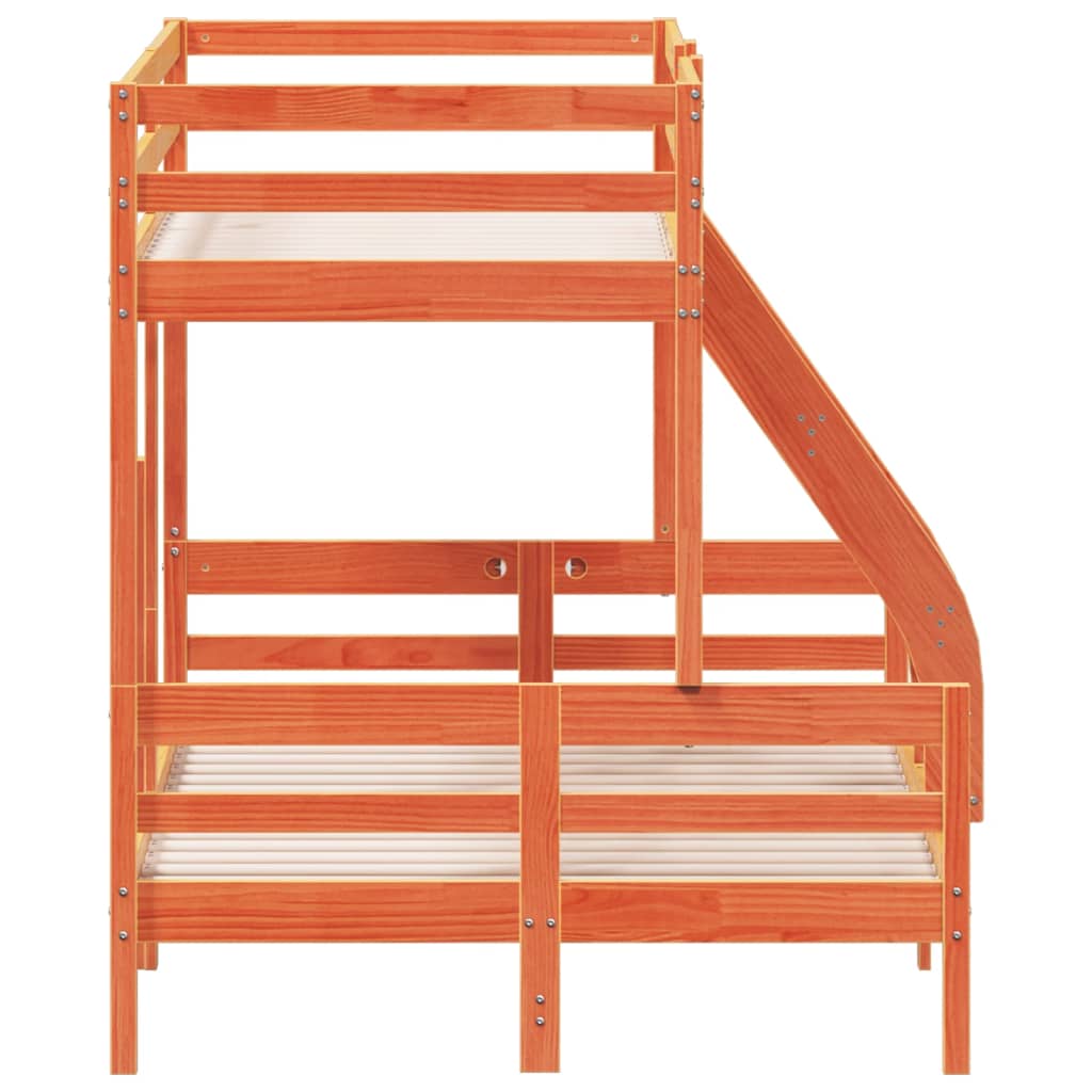 vidaXL Pat supraetajat 80x200/120x200 cm maro ceruit lemn masiv de pin vidaXL Pat supraetajat 80x200/120x200 cm maro ceruit lemn masiv de pin
