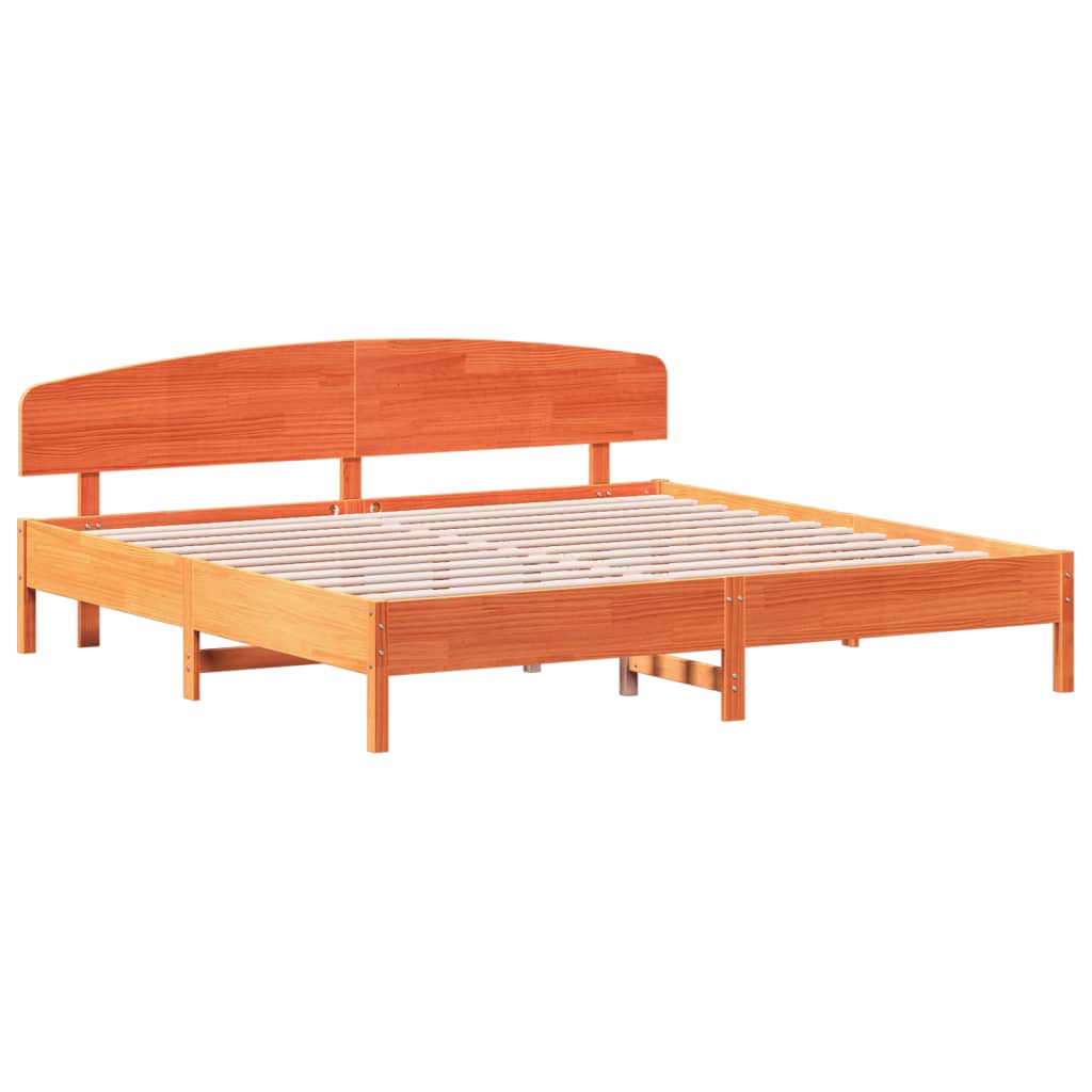 vidaXL Cadru de pat fără saltea, maro ceruit 200x200 cm lemn masiv pin vidaXL Cadru de pat fără saltea, maro ceruit 200x200 cm lemn masiv pin