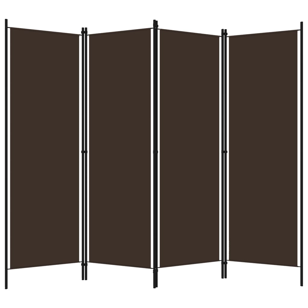vidaXL Paravan de cameră cu 4 panouri, maro, 200 x 180 cm