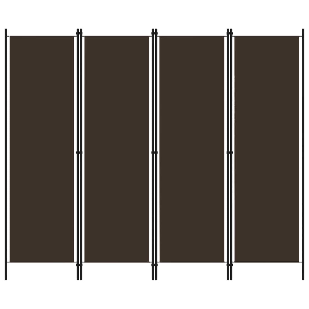 vidaXL Paravan de cameră cu 4 panouri, maro, 200 x 180 cm