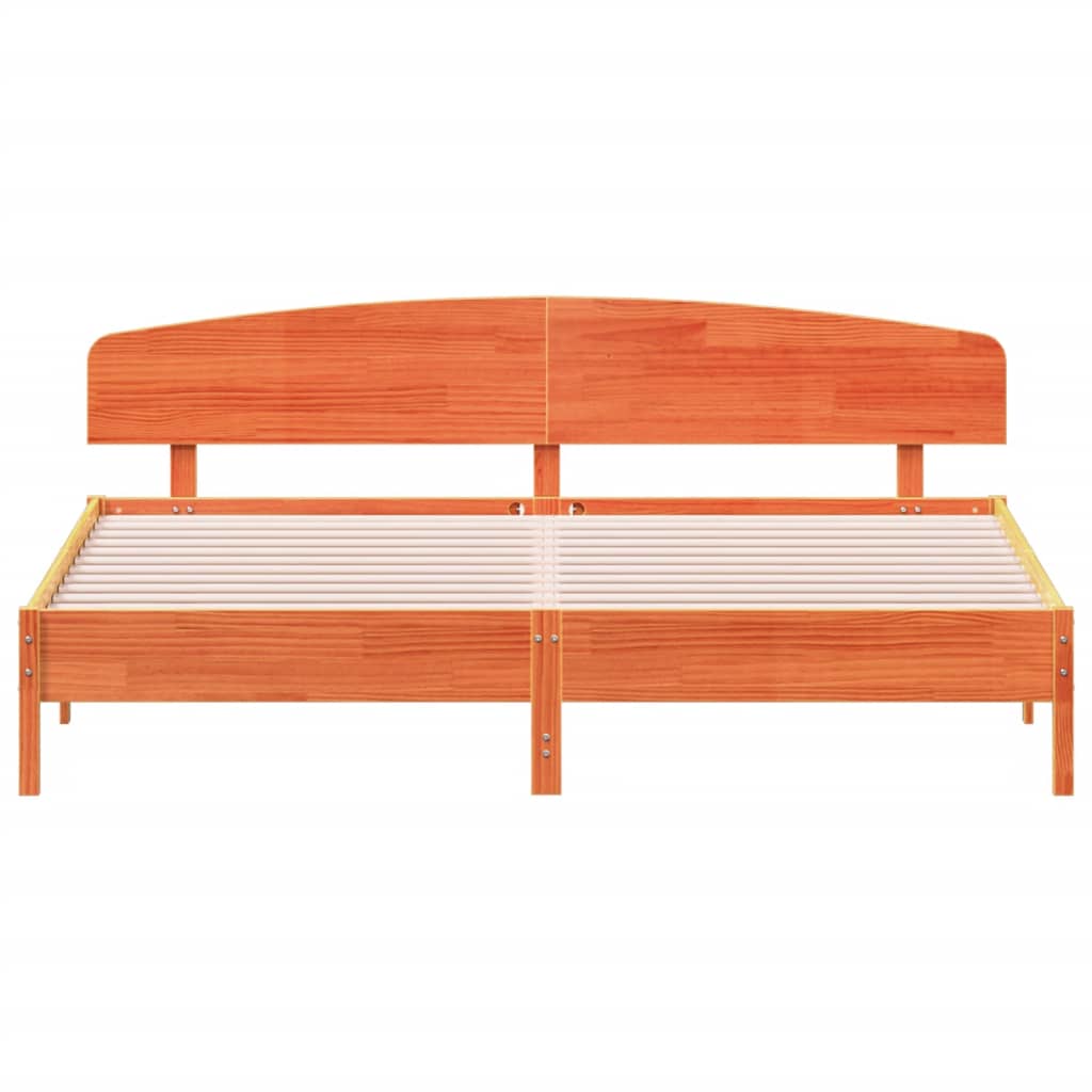 vidaXL Cadru de pat fără saltea, maro ceruit 180x200 cm lemn masiv pin