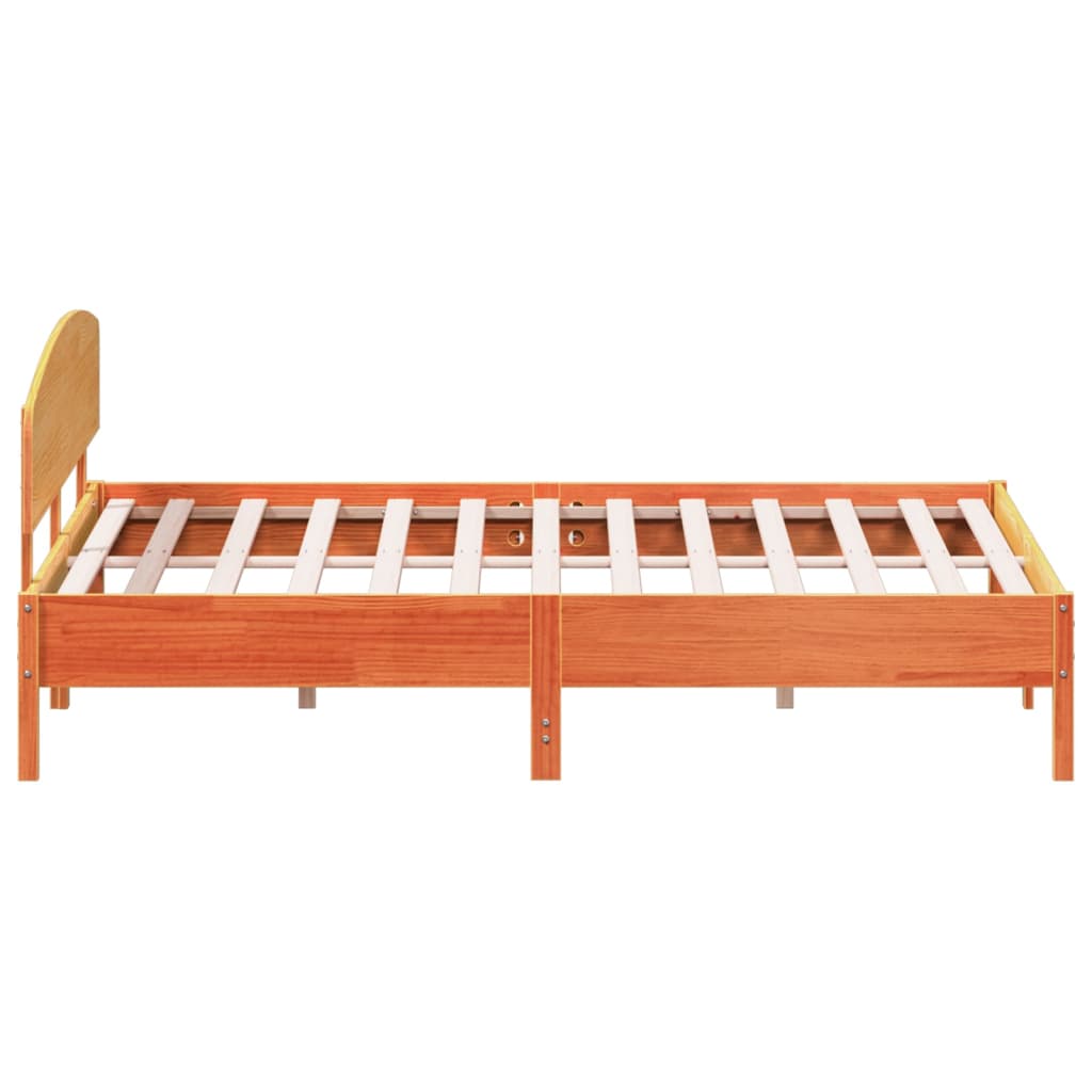 vidaXL Cadru de pat fără saltea, maro ceruit 180x200 cm lemn masiv pin