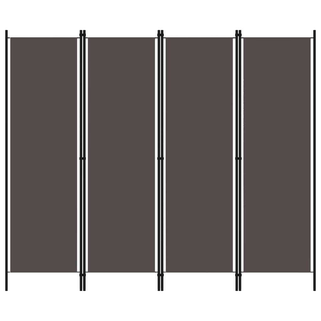 vidaXL Paravan de cameră cu 4 panouri, antracit, 200 x 180 cm vidaXL Paravan de cameră cu 4 panouri, antracit, 200 x 180 cm