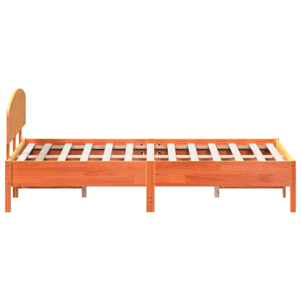 vidaXL Cadru de pat fără saltea, maro ceruit 140x200 cm lemn masiv pin vidaXL Cadru de pat fără saltea, maro ceruit 140x200 cm lemn masiv pin