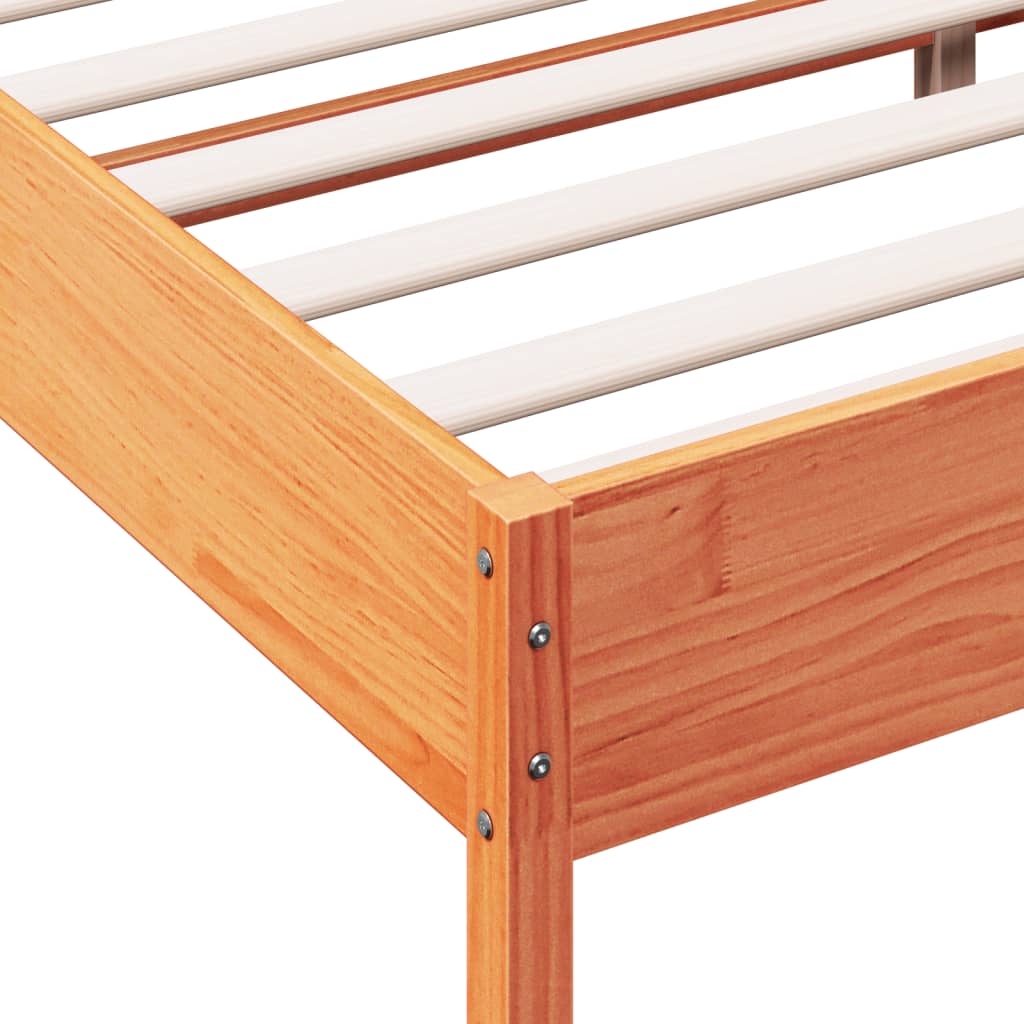 vidaXL Cadru de pat fără saltea, maro ceruit 140x200 cm lemn masiv pin vidaXL Cadru de pat fără saltea, maro ceruit 140x200 cm lemn masiv pin