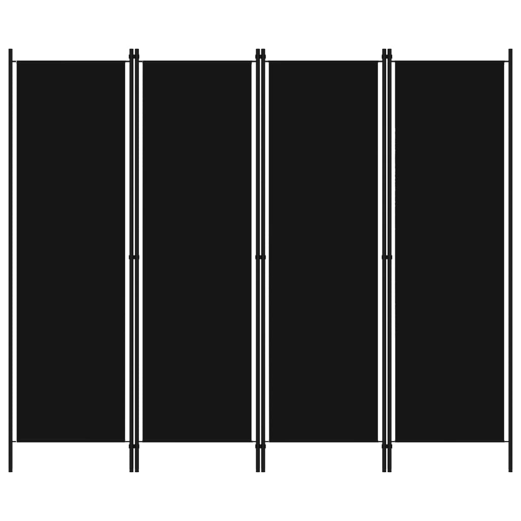 vidaXL Paravan de cameră cu 4 panouri, negru, 200 x 180 cm vidaXL Paravan de cameră cu 4 panouri, negru, 200 x 180 cm