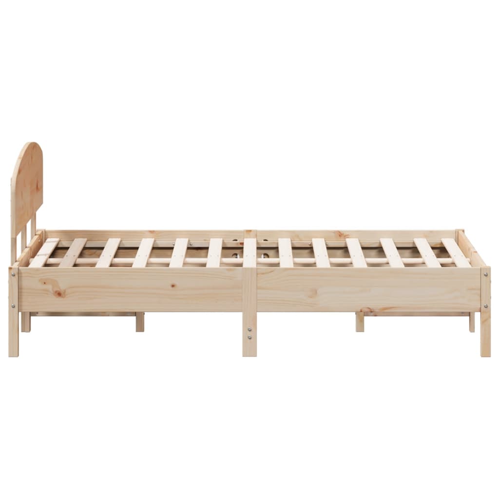 vidaXL Cadru de pat fără saltea, 140x190 cm, lemn masiv de pin