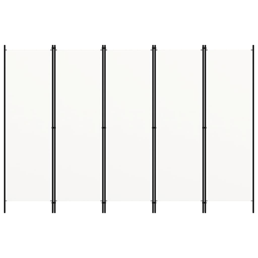 vidaXL Paravan de cameră cu 5 panouri, alb, 250 x 180 cm vidaXL Paravan de cameră cu 5 panouri, alb, 250 x 180 cm