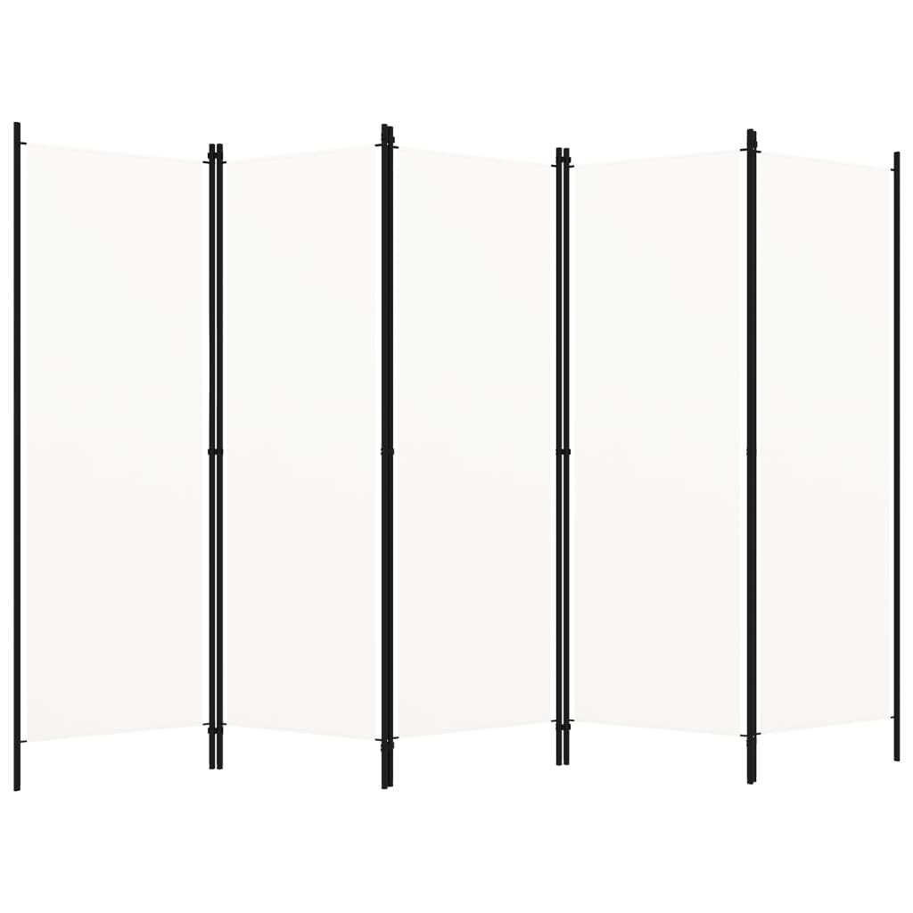 vidaXL Paravan de cameră cu 5 panouri, alb, 250 x 180 cm vidaXL Paravan de cameră cu 5 panouri, alb, 250 x 180 cm