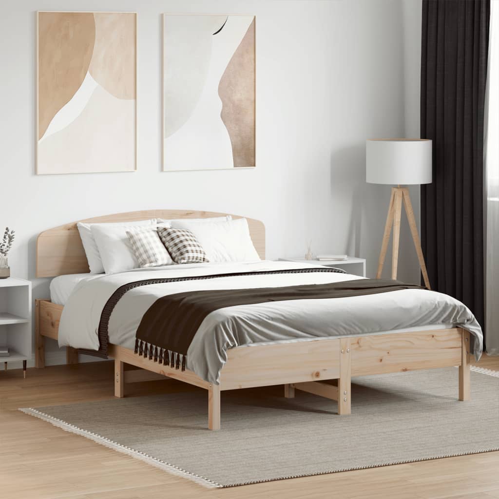 vidaXL Cadru de pat fără saltea, 120x190 cm, lemn masiv pin vidaXL Cadru de pat fără saltea, 120x190 cm, lemn masiv pin