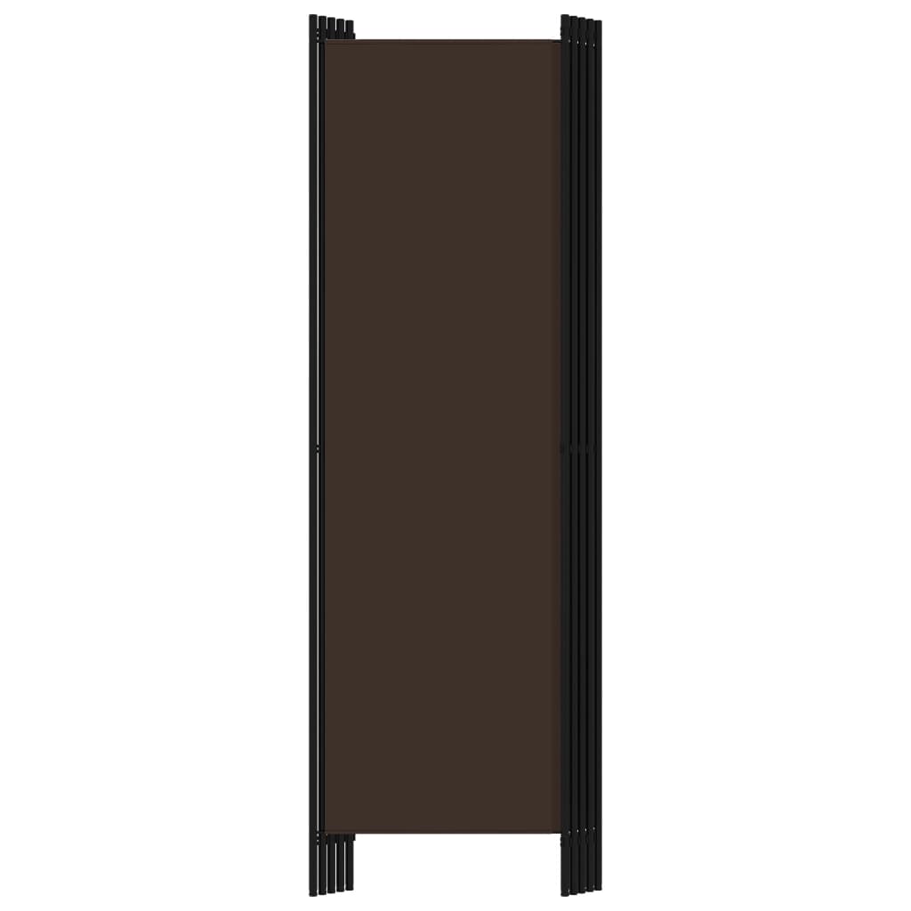 vidaXL Paravan de cameră cu 5 panouri, maro, 250 x 180 cm