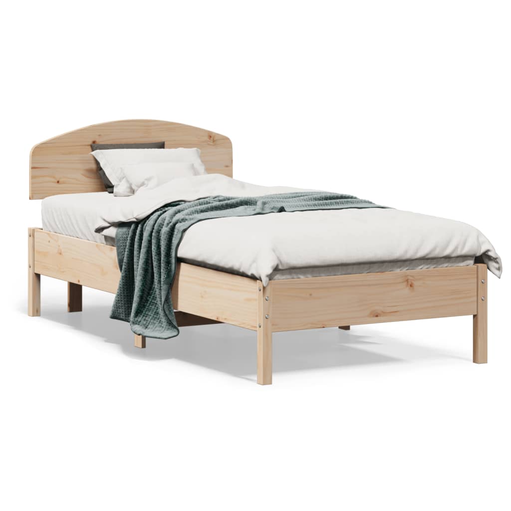 vidaXL Cadru de pat fără saltea, 75x190 cm, lemn masiv de pin