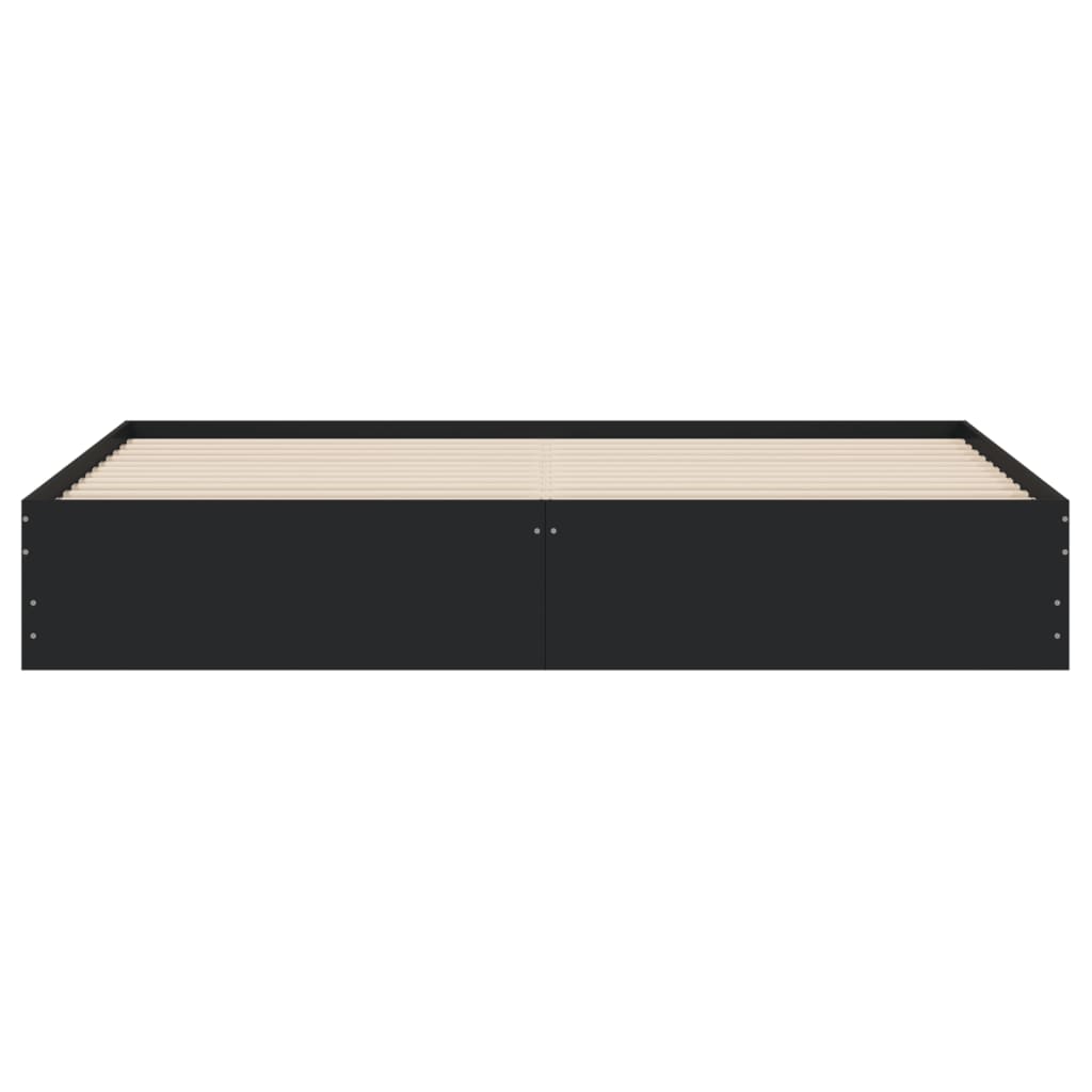 vidaXL Cadru de pat cu sertare negru 200x200 cm lemn prelucrat