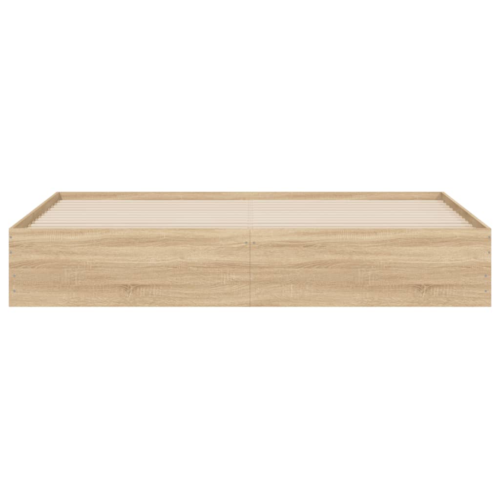 vidaXL Cadru de pat cu sertare stejar sonoma 200x200 cm lemn prelucrat