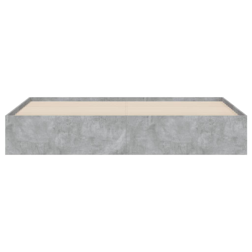 vidaXL Cadru de pat cu sertare gri beton 200x200 cm lemn prelucrat