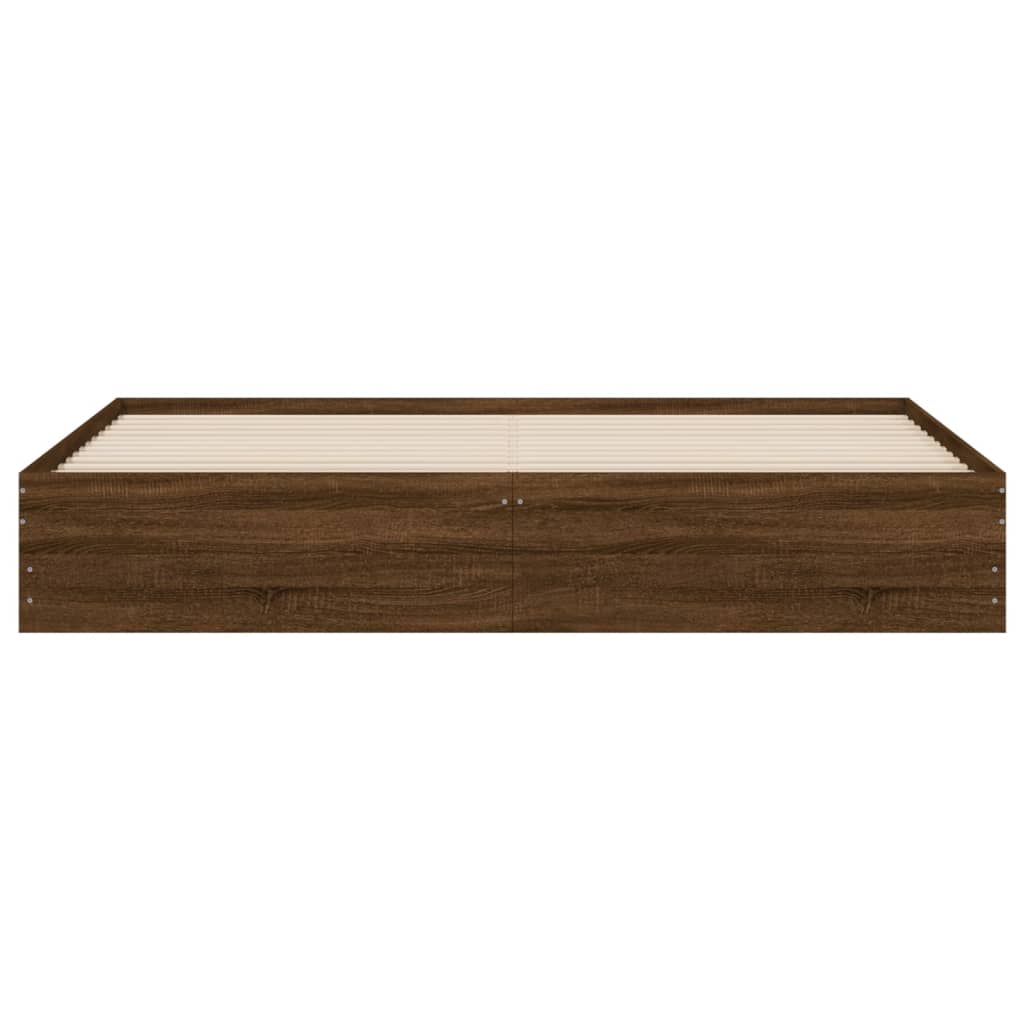 vidaXL Cadru de pat cu sertare stejar maro 200x200 cm lemn prelucrat