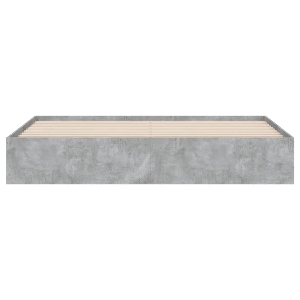 vidaXL Cadru de pat cu sertare, gri beton, 160x200 cm, lemn prelucrat