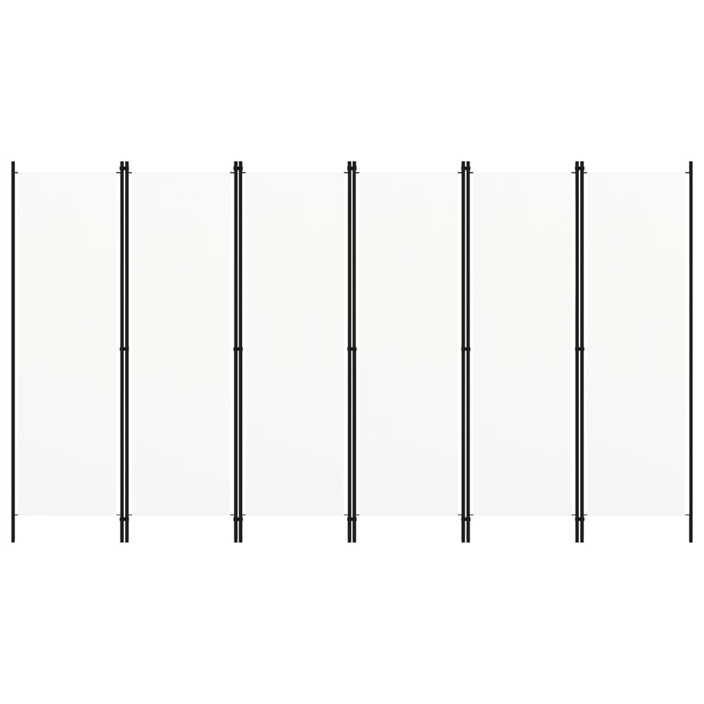 vidaXL Paravan cameră cu 6 panouri, alb, 300 x 180 cm vidaXL Paravan cameră cu 6 panouri, alb, 300 x 180 cm