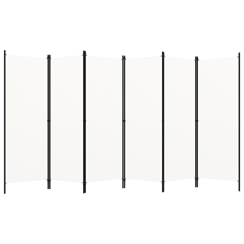 vidaXL Paravan cameră cu 6 panouri, alb, 300 x 180 cm vidaXL Paravan cameră cu 6 panouri, alb, 300 x 180 cm
