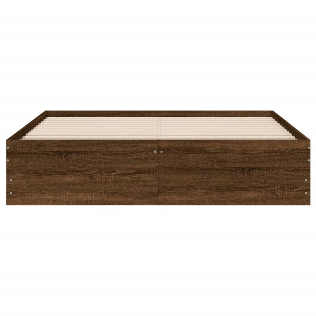 vidaXL Cadru de pat cu sertare, stejar maro, 150x200 cm lemn prelucrat