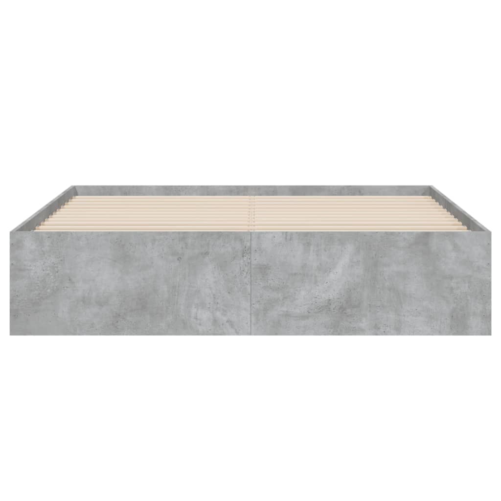 vidaXL Cadru de pat cu sertare, gri beton, 140x200 cm, lemn prelucrat vidaXL Cadru de pat cu sertare, gri beton, 140x200 cm, lemn prelucrat