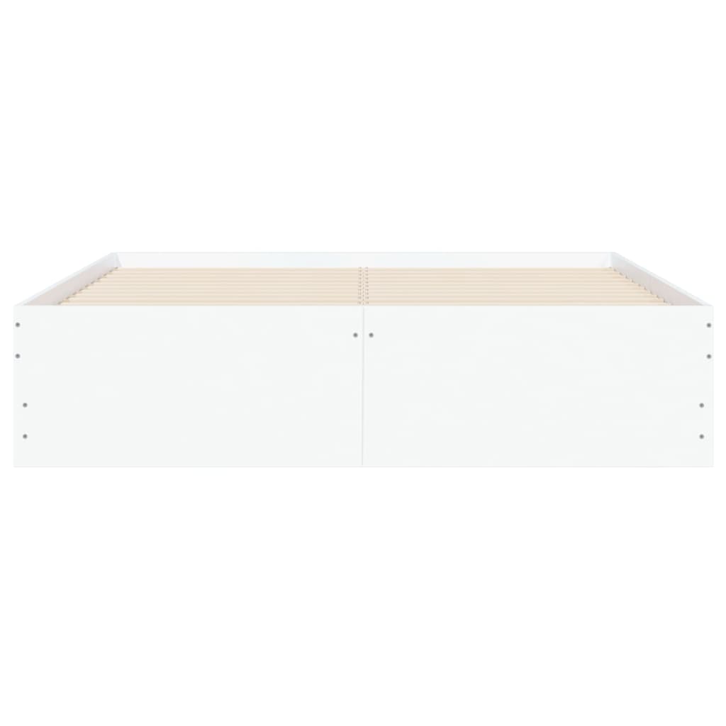 vidaXL Cadru de pat cu sertare, alb, 120x200 cm, lemn prelucrat