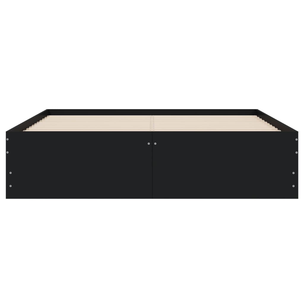 vidaXL Cadru de pat cu sertare, negru, 120x200 cm, lemn prelucrat vidaXL Cadru de pat cu sertare, negru, 120x200 cm, lemn prelucrat