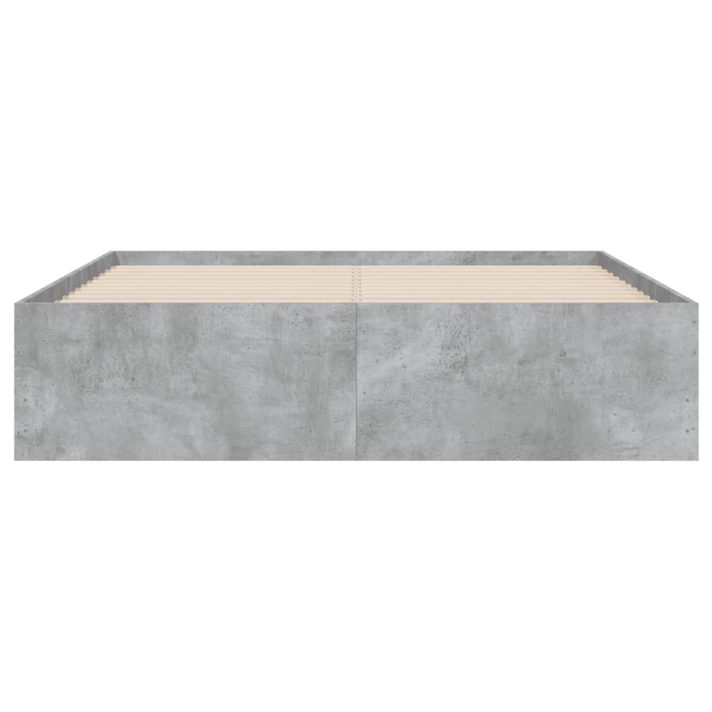 vidaXL Cadru de pat cu sertare, gri beton, 120x200 cm, lemn prelucrat vidaXL Cadru de pat cu sertare, gri beton, 120x200 cm, lemn prelucrat
