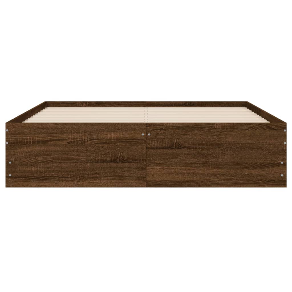 vidaXL Cadru de pat cu sertare, stejar maro, 120x200 cm lemn prelucrat