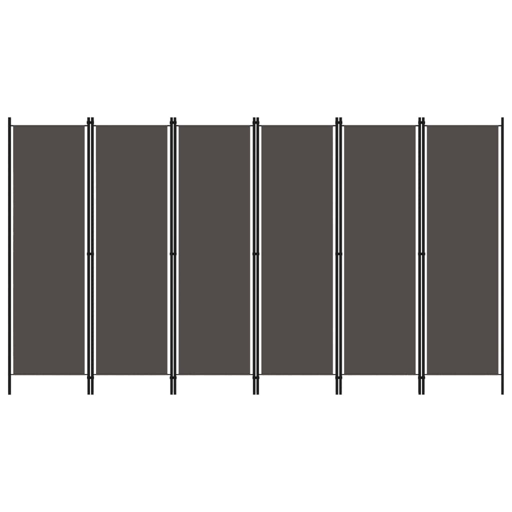 vidaXL Paravan de cameră cu 6 panouri, antracit, 300 x 180 cm vidaXL Paravan de cameră cu 6 panouri, antracit, 300 x 180 cm