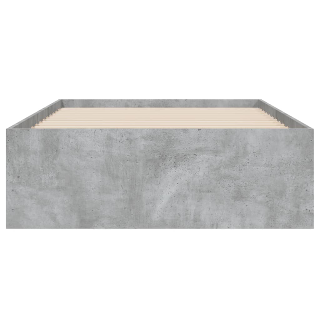 vidaXL Cadru de pat cu sertare, gri beton, 100x200 cm, lemn prelucrat vidaXL Cadru de pat cu sertare, gri beton, 100x200 cm, lemn prelucrat