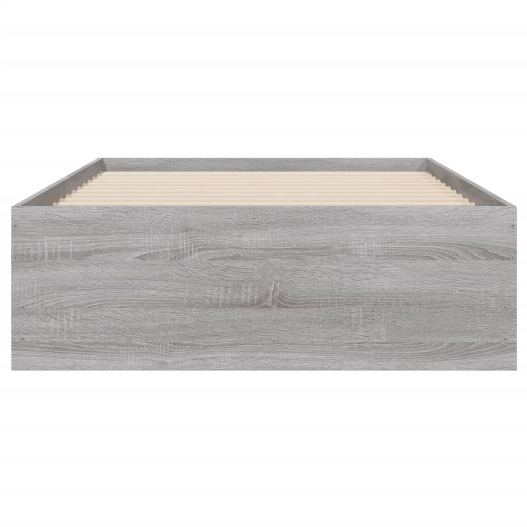 vidaXL Cadru de pat cu sertare gri sonoma 100x200 cm lemn prelucrat