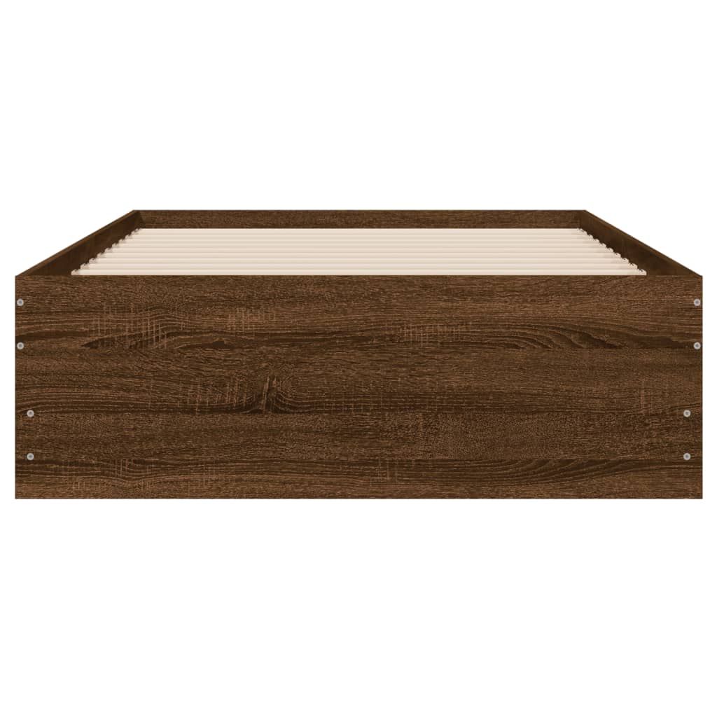 vidaXL Cadru de pat cu sertare, stejar maro, 100x200 cm lemn prelucrat