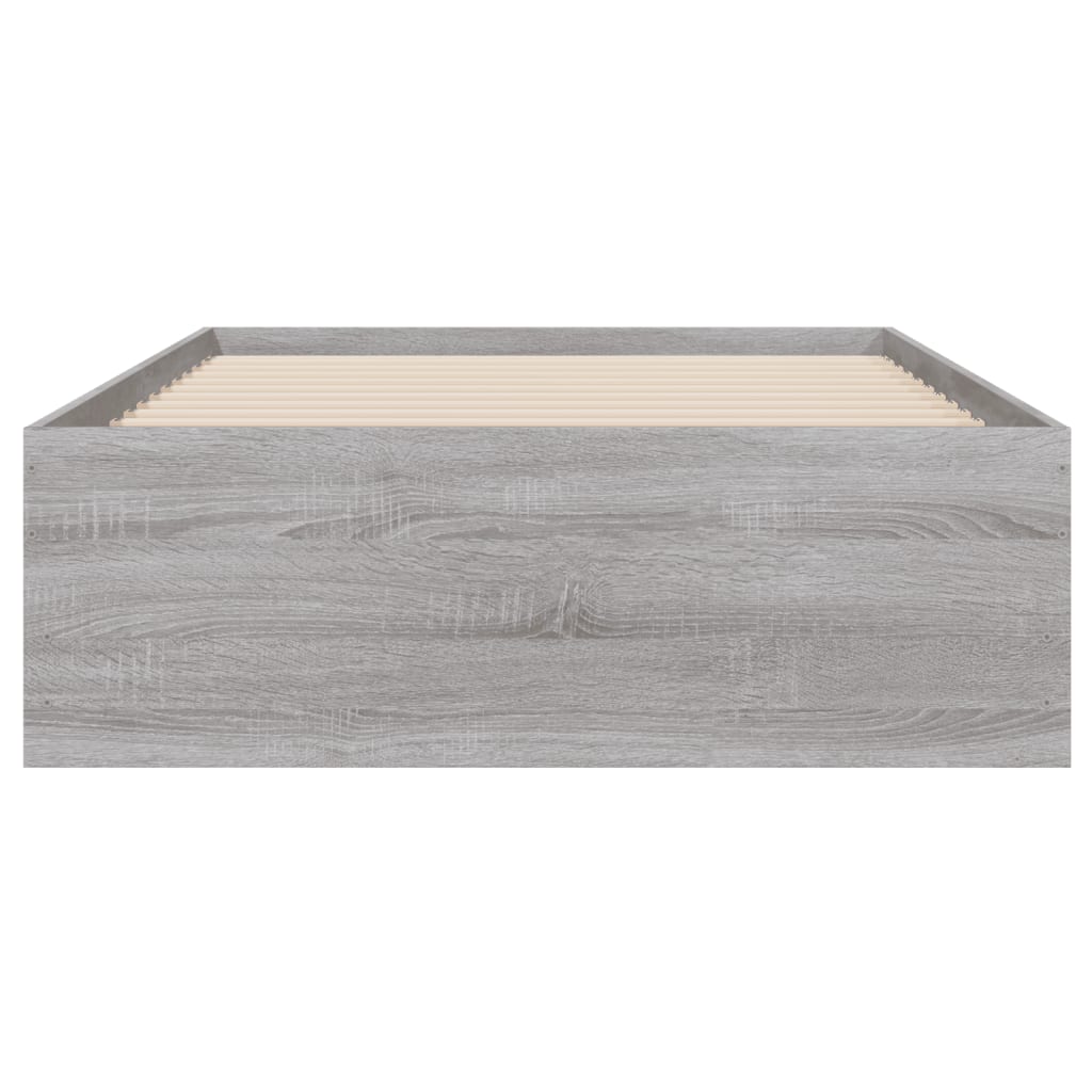 vidaXL Cadru de pat cu sertare gri sonoma 90x200 cm lemn prelucrat